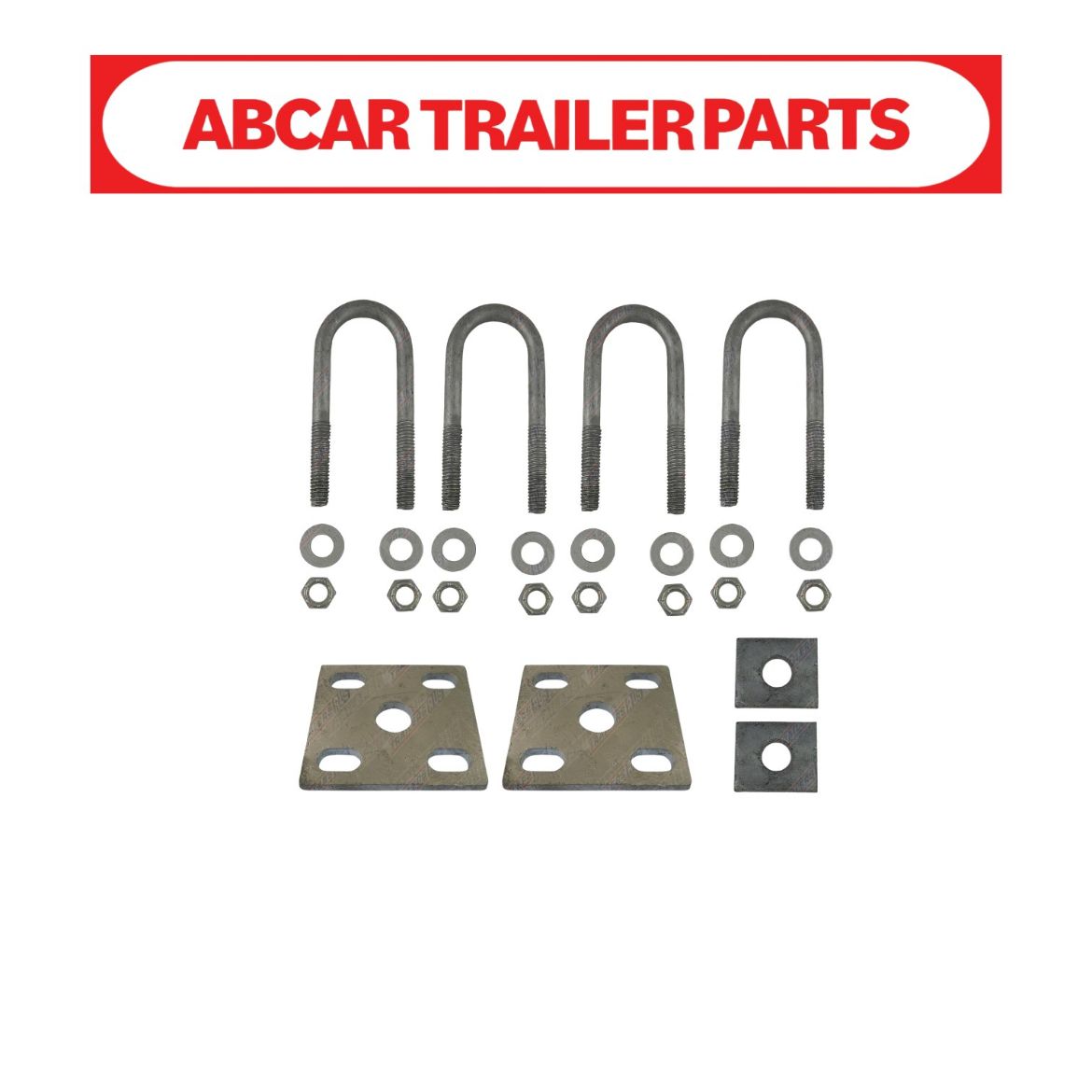 Picture of Axle Fitting Kit - 5/8" U Bolt (round), Fishplates & Axle Pads suits 60mm Spring