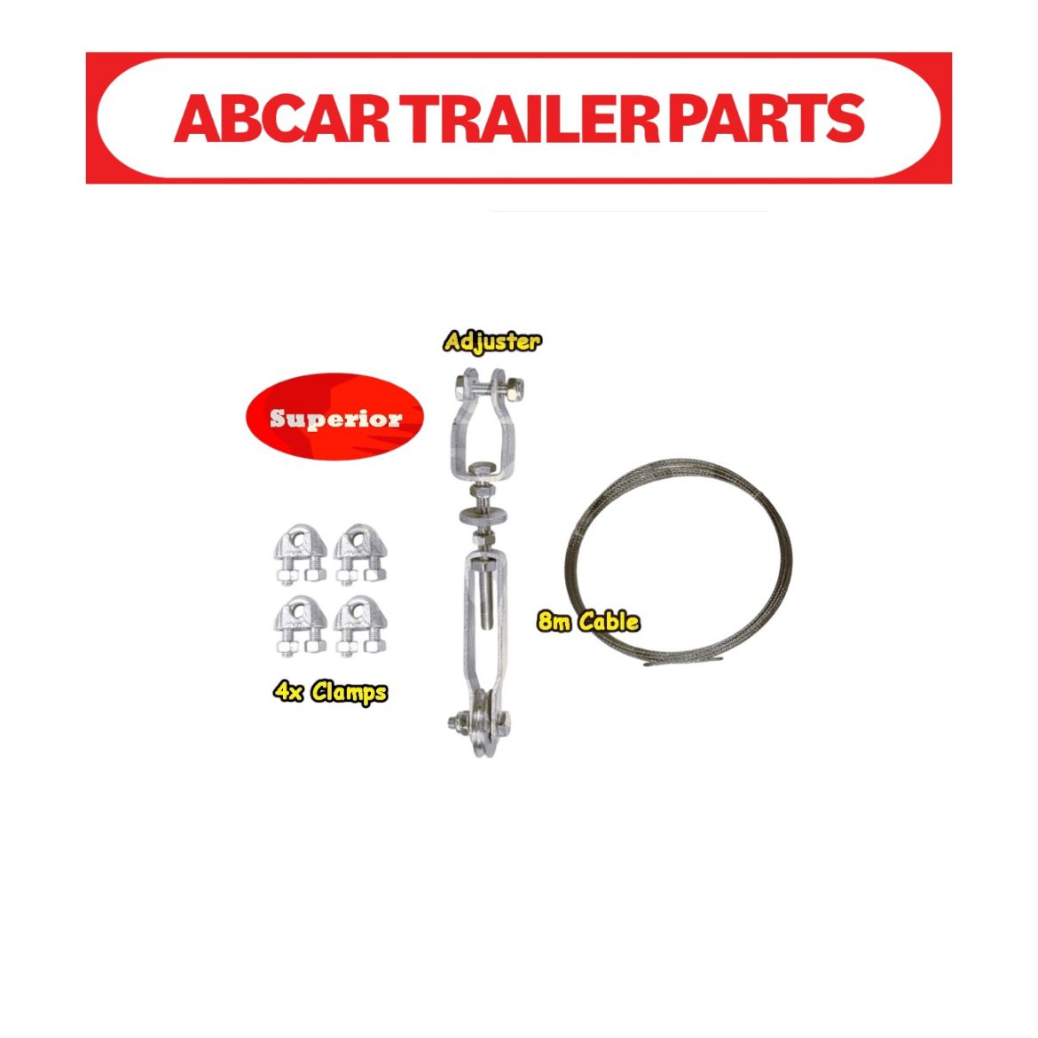 Picture of Brake Cable Kit - Superior 8m coated cable and clamp and Adjuster