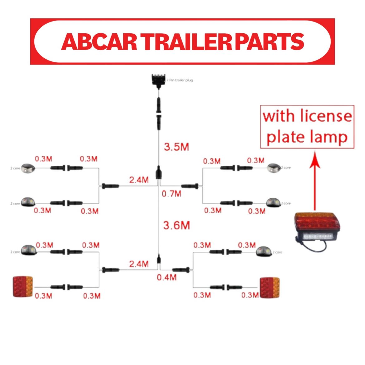 Picture of LED Light Kit Square 12v for Tandem Axle Plug N Play (PNP)  Superior