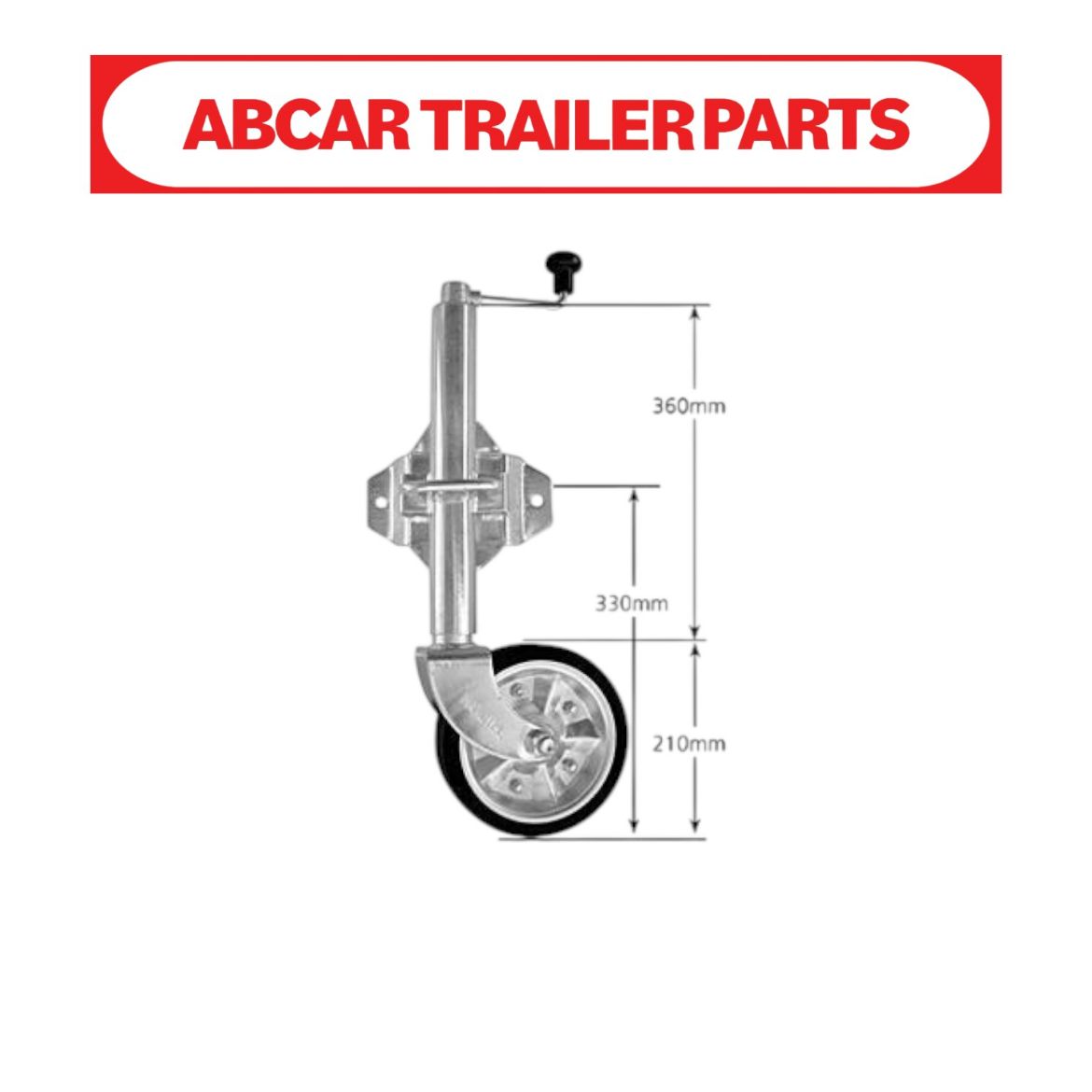 Picture of Jockey Wheel 8" Swivel Manutec 700kg Capacity - Bolt on/Weld on
