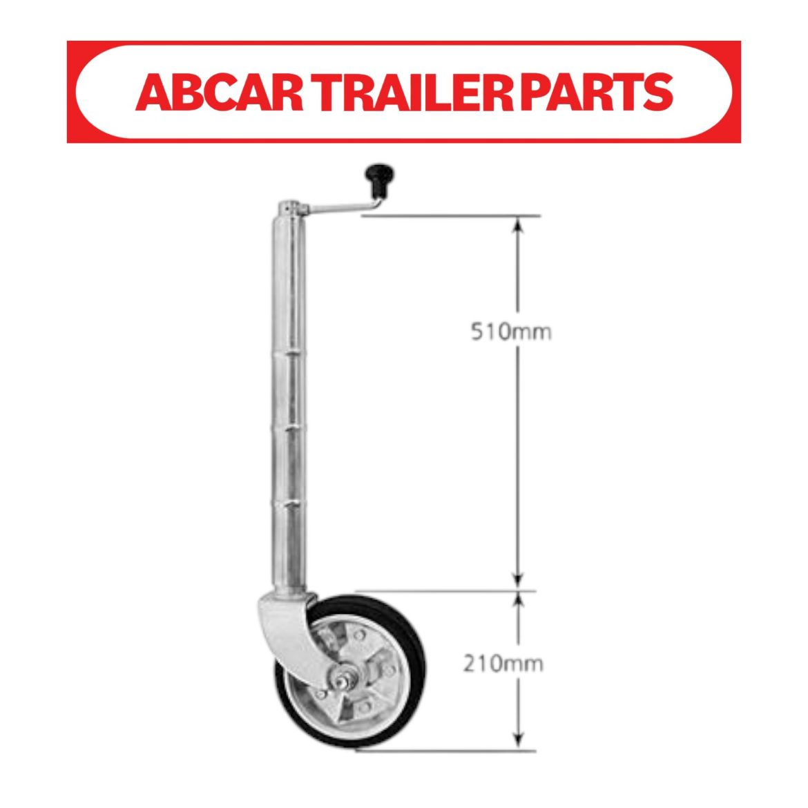 Picture of Jockey Wheel 8" - Extra Height No Clamp 700KG Static Load Capacity