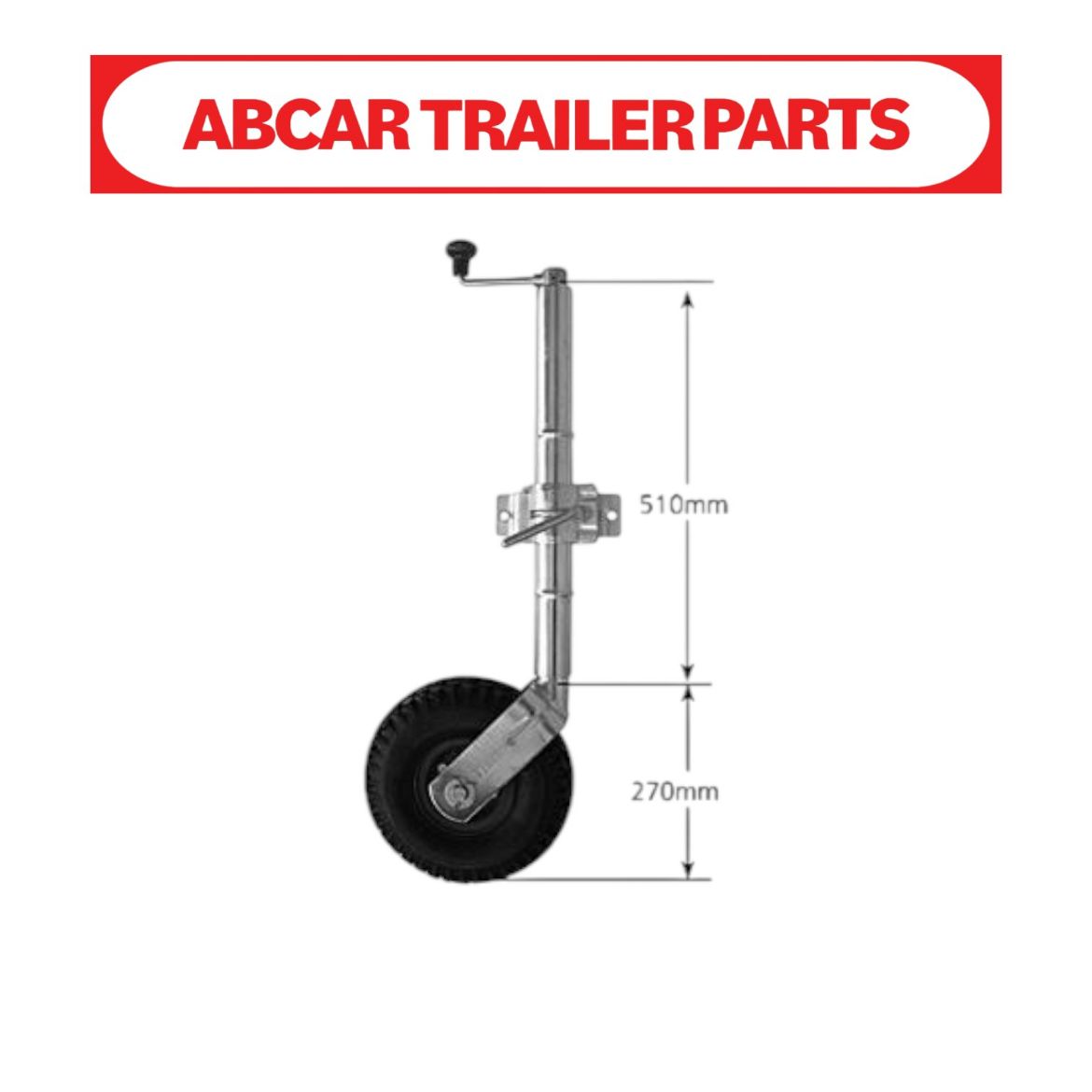 Picture of Jockey Wheel 10" Pneumatic Extra HeightH  - With Clamp (350kg Capacity)