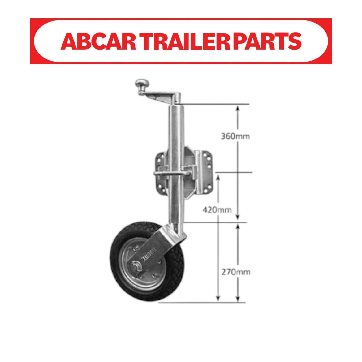 Picture of Jockey Wheel 10" extra Heavy Duty with U Bolt Swivel - 1000kg Capacity