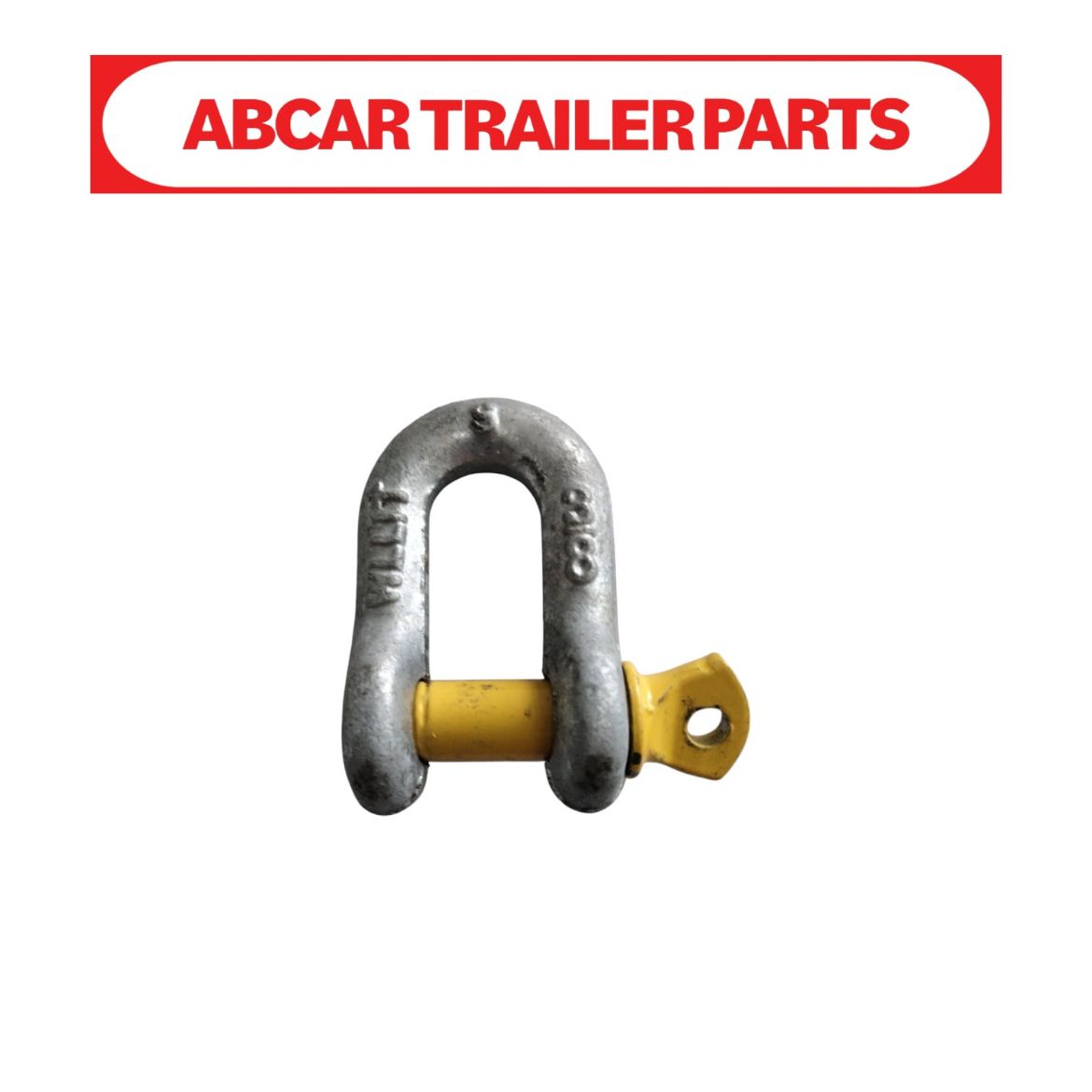 Picture of D Shackle 10mm 3/8" Gal 1 Ton (1000kg) Rated with Yellow pin