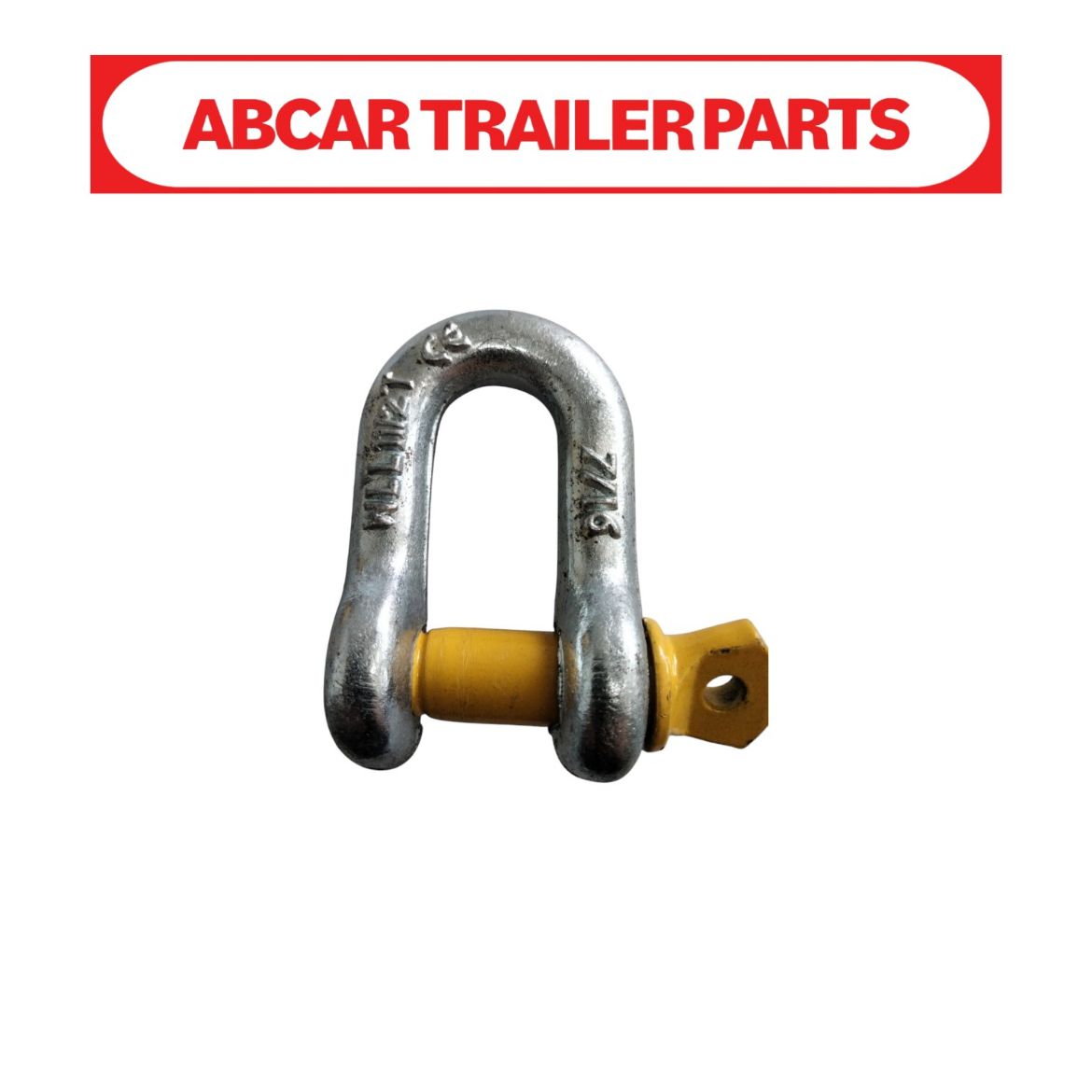Picture of D Shackle Gal 11mm 7/16" 1.5 Ton (1500kg) Rated with Yellow Pin