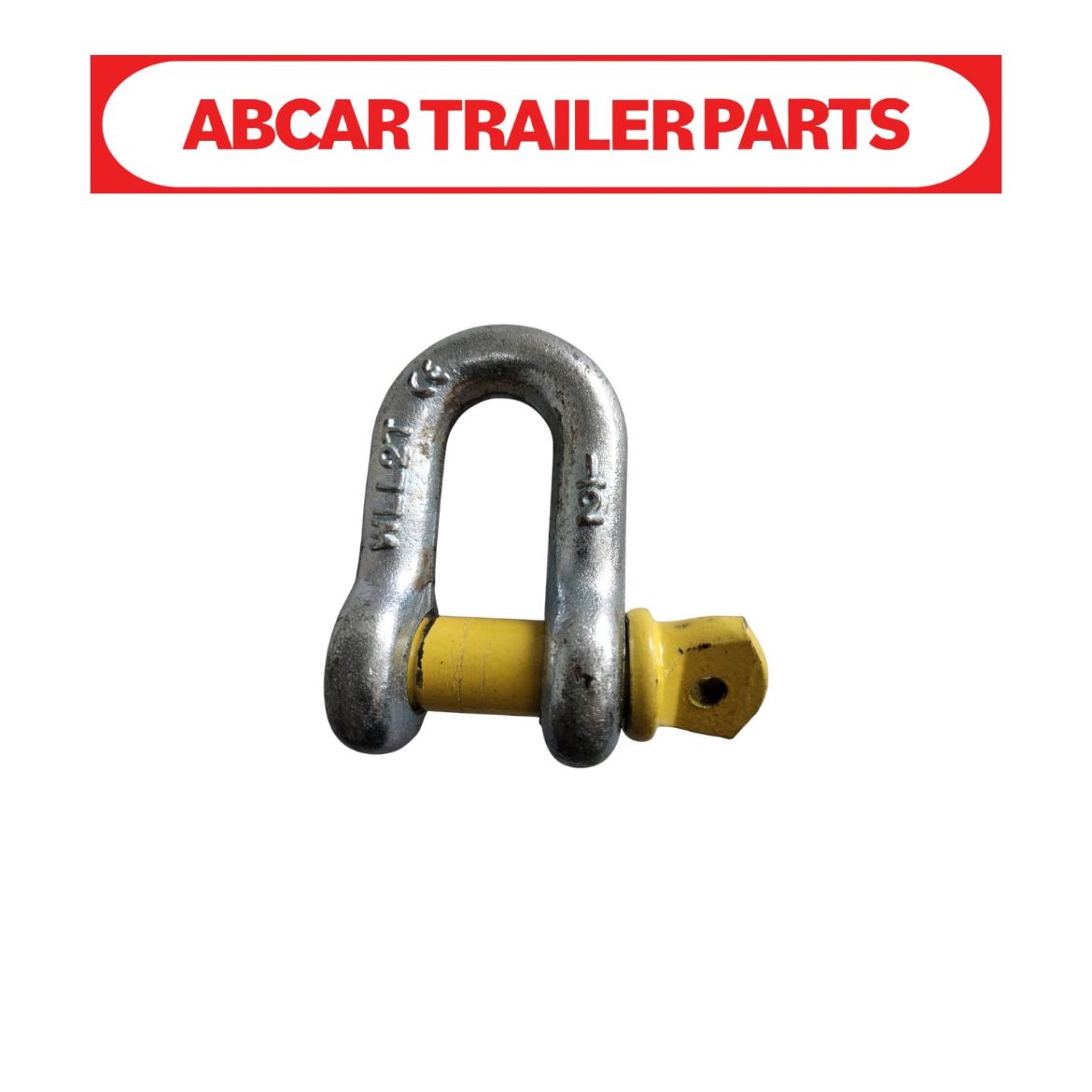 Picture of D Shackle Gal 13mm 1/2" - 2 Ton (2000kg)  Rated with Yellow Pin