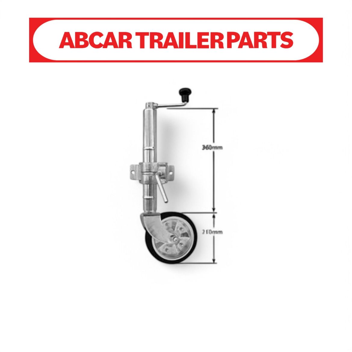 Picture of Jockey Wheel 8" Clamp on 700kg Zinc (Clamp Supplied)