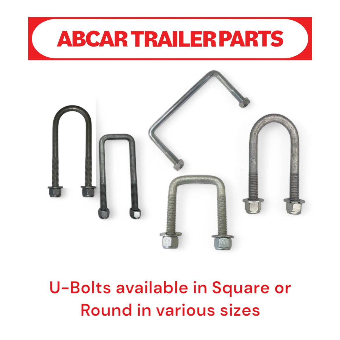 Picture of 1/2" U Bolt Square Gal 77mm X190mm