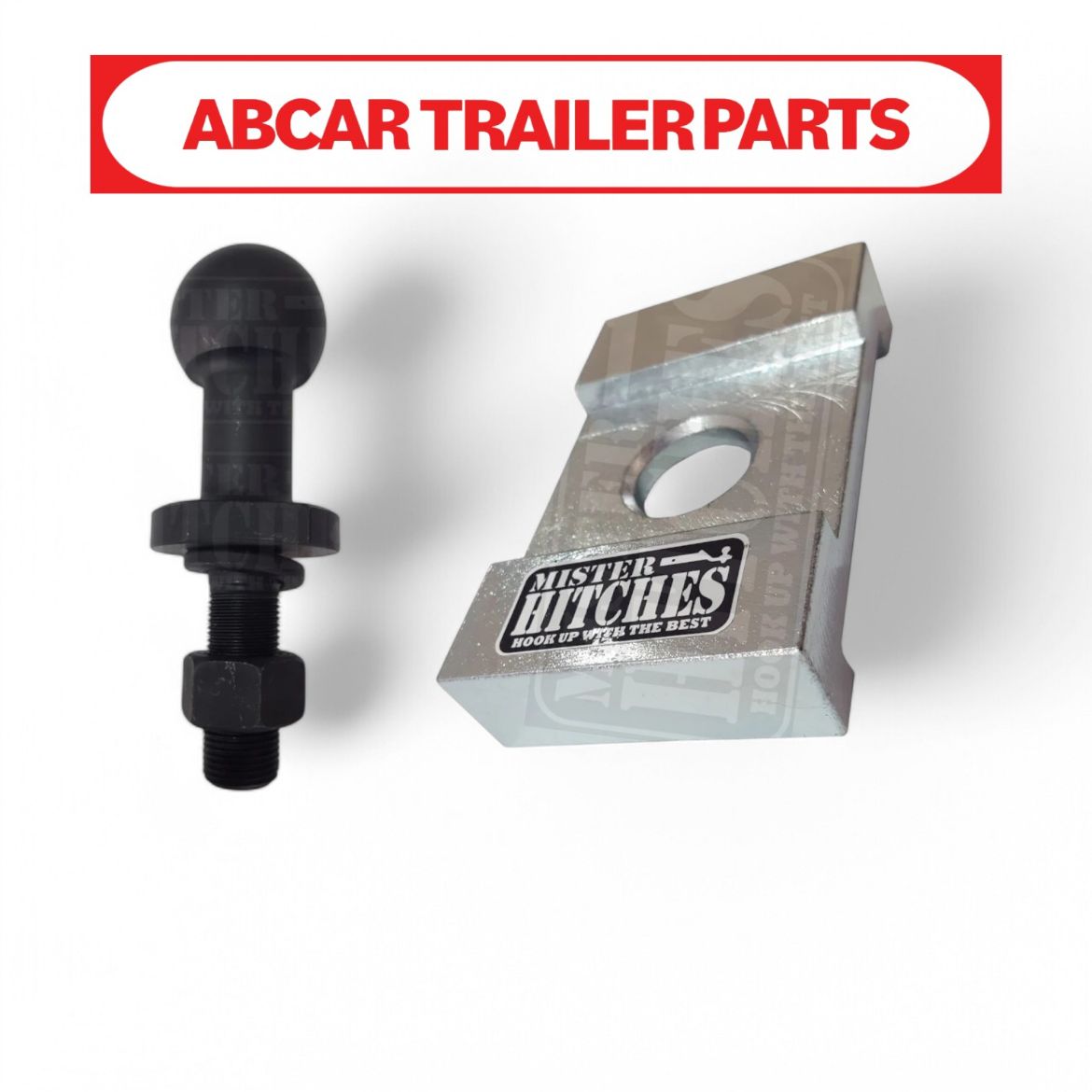 Picture of Tow Ball 50mm Hi-Rise & Retention Plate 7/8" x 65mm Black Rated 3500kg