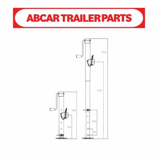 Picture of Jack Stand Drop Leg (65mm Sq) 2500kg Capacity - 635mm to 1345mm
