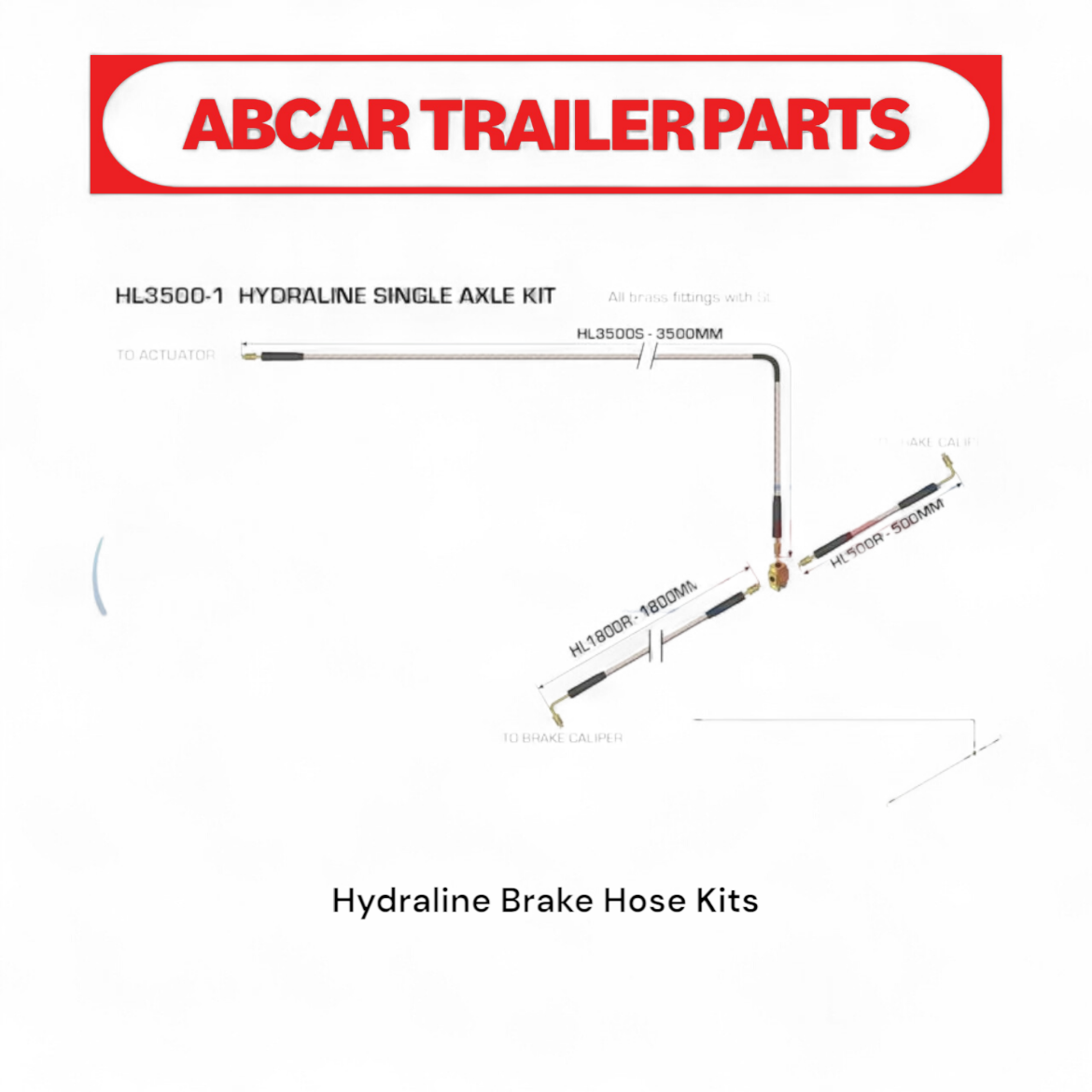 Picture of Hydraline Braided Brake Line Kit - 3.5m Single axle