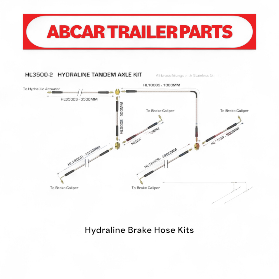 Picture of Hydraline Braided Brake Line Kit - 3.5m Tandem Axle