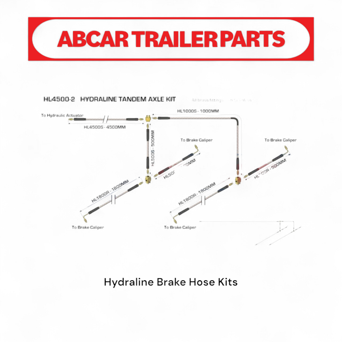 Picture of Hydraline Braided Brake Line Kit - 4.5m Tandem Axle (6m Boat Trailers)