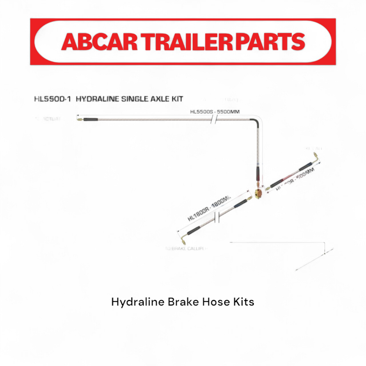 Picture of Hydraline Braided Brake Line Kit - 5.5m Single Axle (7m Boat Trailers)