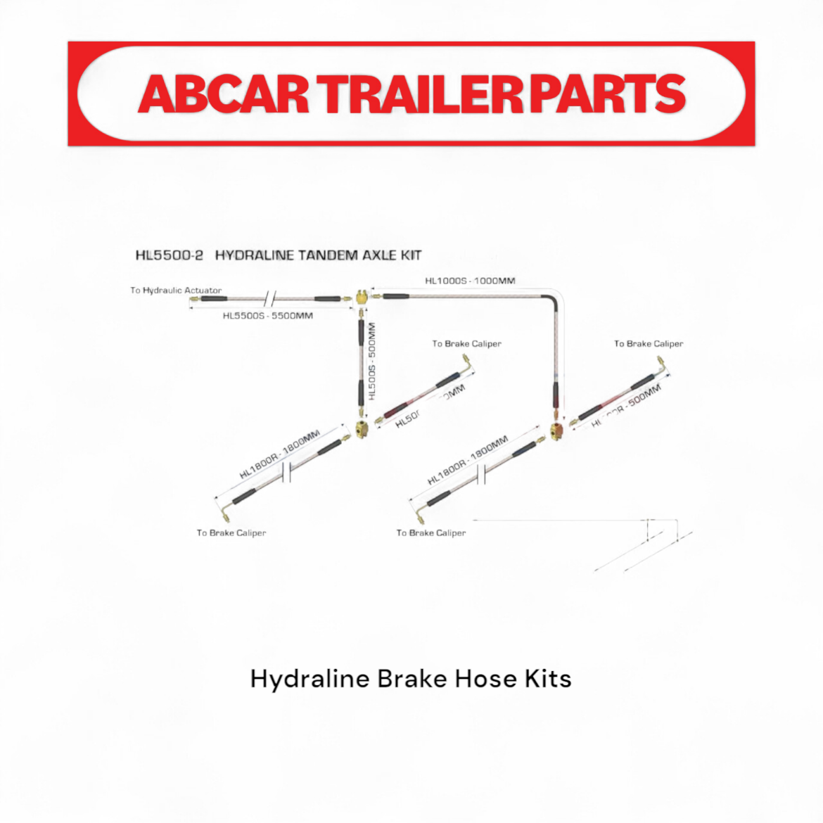 Picture of Hydraline Braided Brake Line Kit - 5.5m Tandem Axle (7m Boat Trailers)