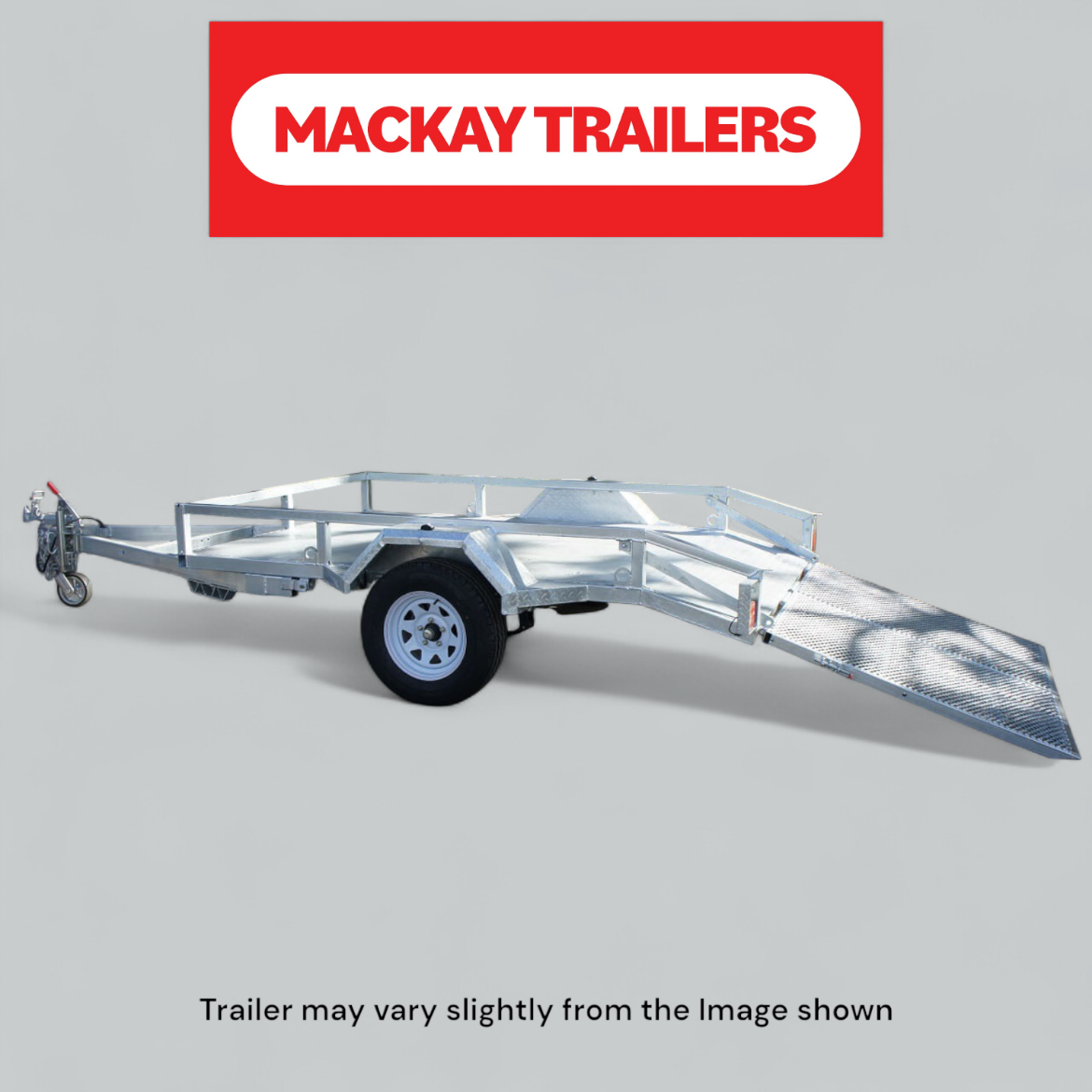 Picture of 10x6 S1400 Gal Single Axle Braked UTV Quad Mower Trailer ATM 1600kg
Package Includes:  6" Jockey Wheel, Spare Wheel Bracket, Spare Wheel and Ramps