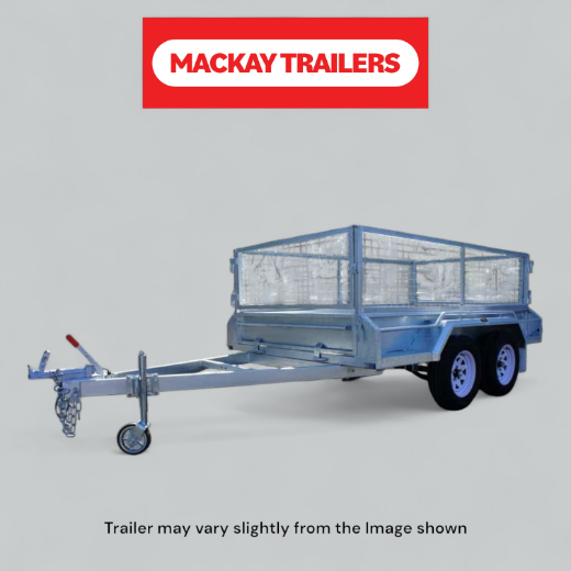 Picture of 10x5 S2000 Gal Tandem Axle Braked Trailer ATM 2000kg
Package Includes:  8" Jockey Wheel, Spare Wheel Bracket, Spare Wheel and 600mm Cage