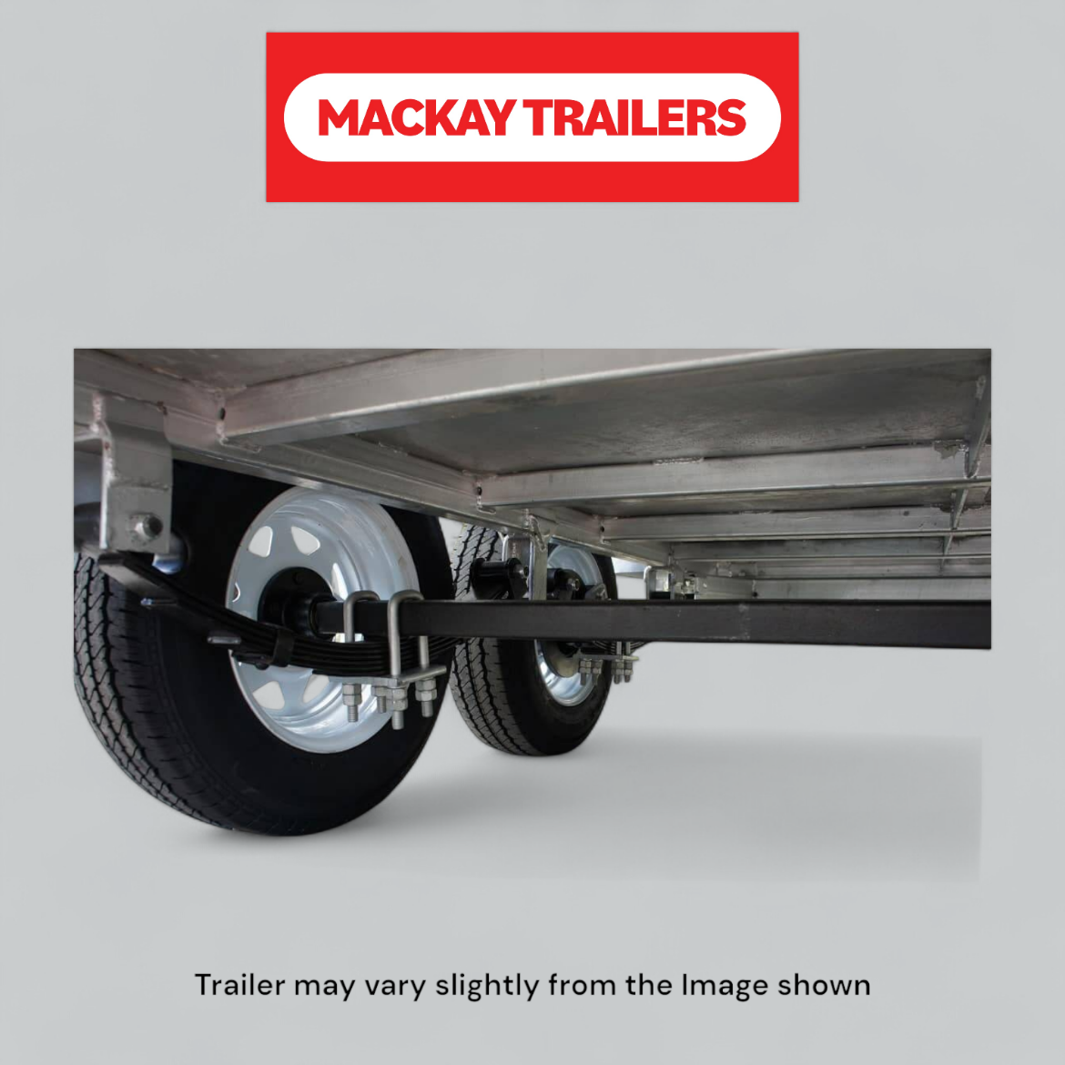 Picture of 8x5 S2000 Gal Tandem Axle Braked Trailer ATM 2000kg
Package Includes:  8" Jockey Wheel, Spare Wheel Bracket, Spare Wheel and 600mm Cage