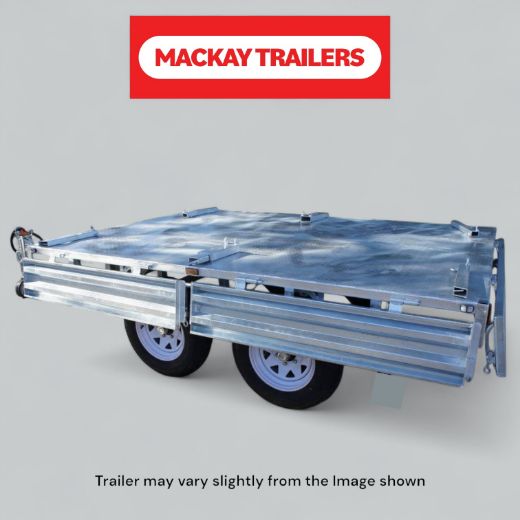 Picture of 10x7 S3500 Gal Tandem Axle Flat Top Electric Brake Trailer ATM 3500kg
Package Includes:  8" Jockey Wheel, Spare Wheel Bracket, Spare Wheel ($9400 with Ramp and Cage)
