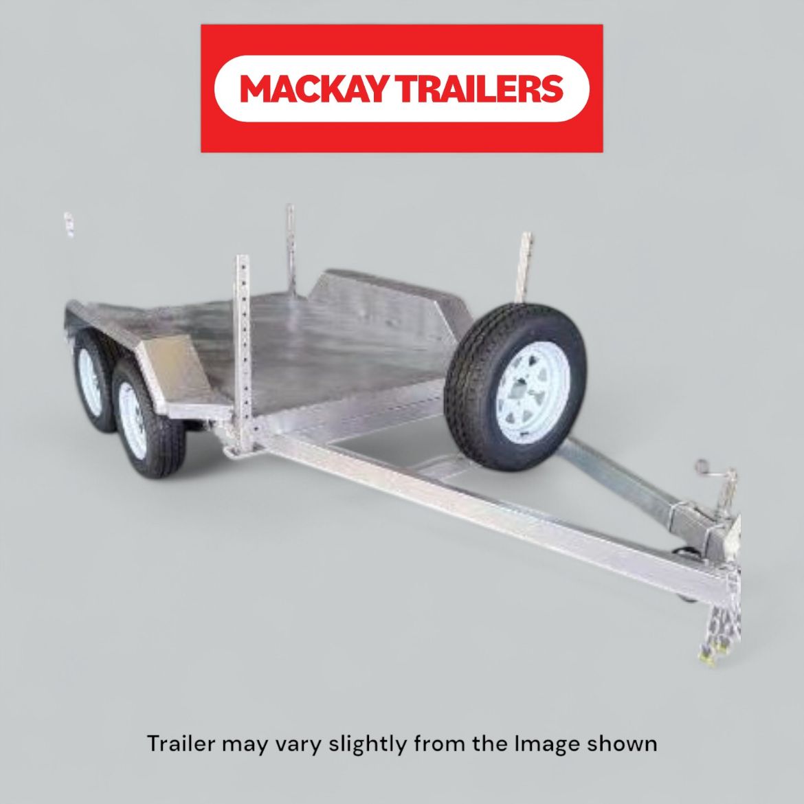 Picture of 8x5 S3200 Gal Tandem Axle Generator Electric Brake Trailer ATM 3200kg
Package Includes:  8" Jockey Wheel, Spare Wheel Bracket, Spare Wheel