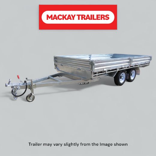 Picture of 14x7 S3500 Gal Tandem Axle Flat Top Electric Brake Trailer ATM 3500kg
Package Includes:  8" Jockey Wheel, Spare Wheel Bracket, Spare Wheel, Ramps,600mm Cage,
Ladder Rack & Headboard