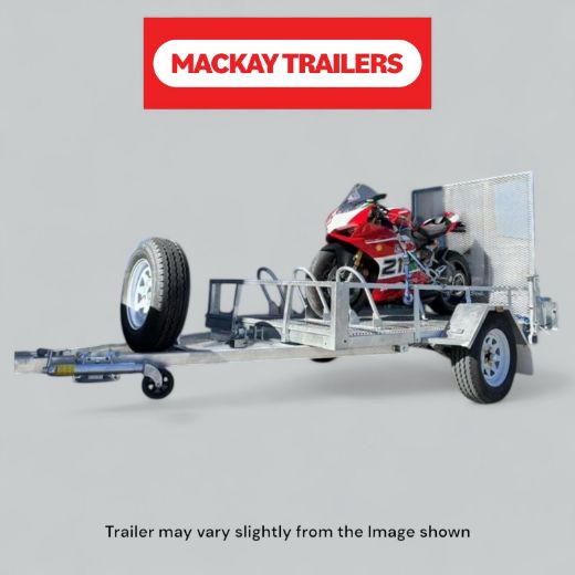 Picture of 8x5 S1000 Gal Single Axle Tilt Bike Trailer ATM 750kg
Package Includes:  6" Jockey Wheel, Spare Wheel Bracket, Spare Wheel and Ramp