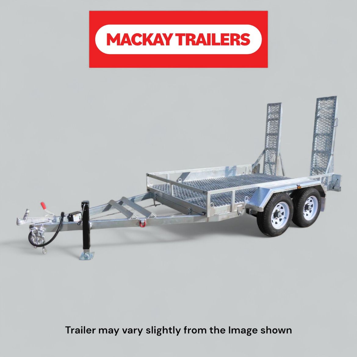 Picture of 10x6 S3500 Gal Tandem Axle Plant Electric Brake Trailer ATM 3500kg
Package Includes:  8" Jockey Wheel, Spare Wheel Bracket, Spare Wheel