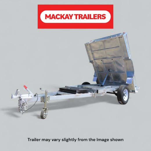 Picture of 8x5 S1800 Gal SingleAxle Hydraulic Tipper Electric Brake Trailer 450mm Sides ATM 1800kg
Package Includes:  8" Jockey Wheel, Spare Wheel Bracket, Spare Wheel and 600mm Cage
