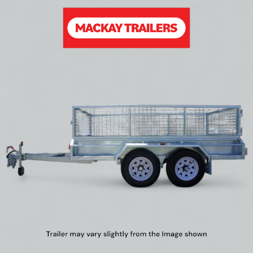 Picture of 10x5 S3500 Gal Tandem Axle Electric Brake Trailer ATM 3500kg
Package Includes:  8" Jockey Wheel, Spare Wheel Bracket, Spare Wheel and 600mm Cage
