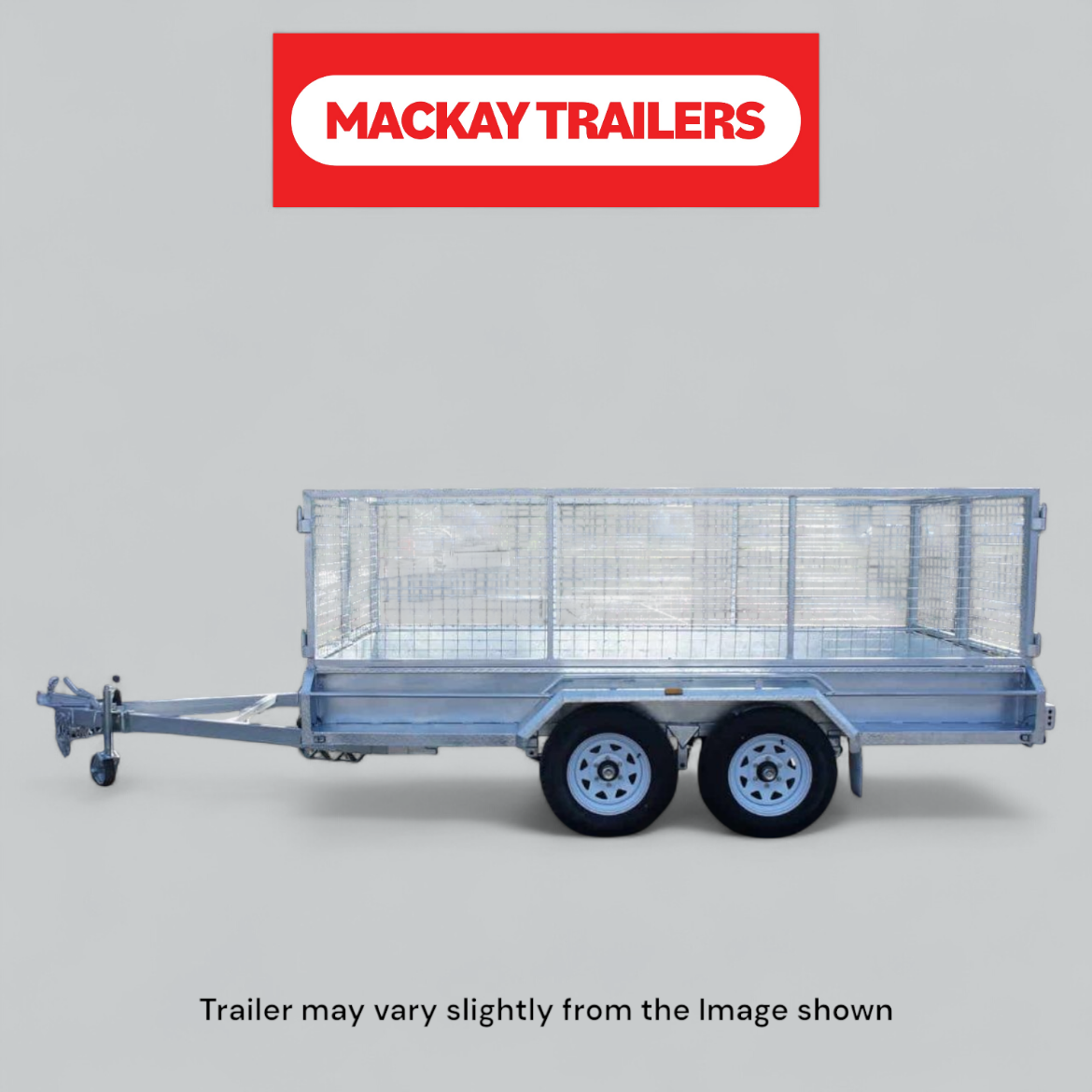 Picture of 12x6 S3500 Gal Tandem Axle Electric Brake Trailer ATM 3500kg
Package Includes:  8" Jockey Wheel, Spare Wheel Bracket, Spare Wheel and 600mm Cage