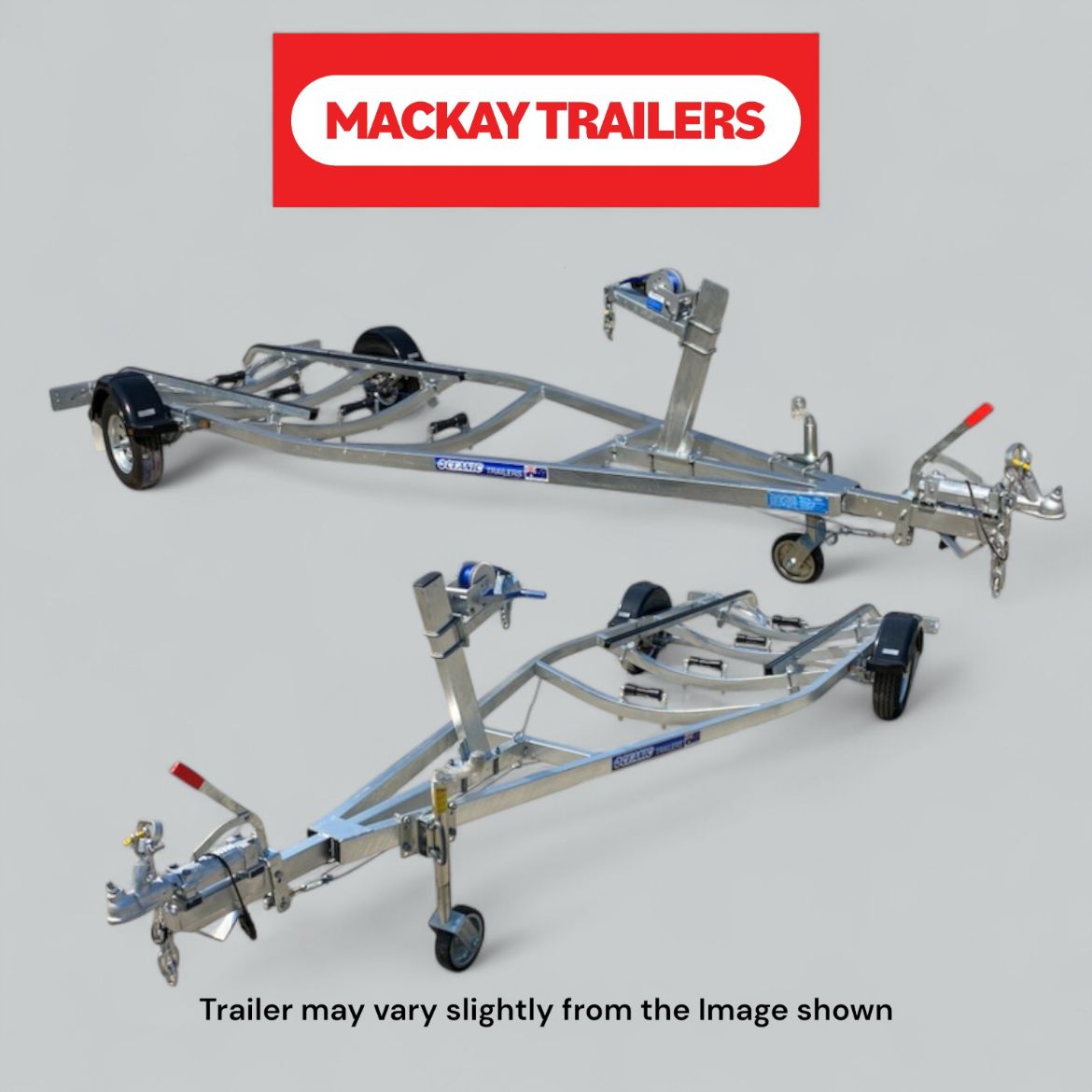 Picture of 5.2m Oceanic  Boat Trailer ATM 1450kg
13” wheels, keel rollers, brakes, long skids 100x50 frame