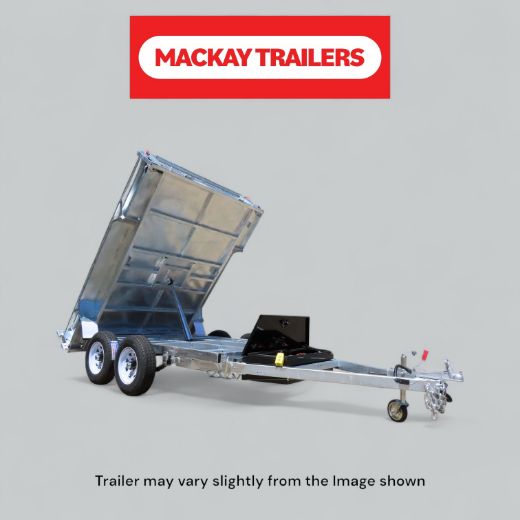 Picture of 10x6 S3200 Gal Tandem Axle Hydraulic Tipper Electric Brake Trailer450mm Sides ATM 3200kg
Package Includes:  8" Jockey Wheel, Spare Wheel Bracket, Spare Wheel and 600mm Cage